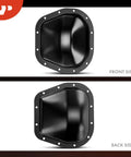 9.75 Inch Ring Gear Rear Differential Cover With Gasket Fits Ford F 150 Heritage Transit shown front and back