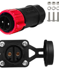 2 Pin 50 Amp Trolling Motor Plug Receptacle Set for Marine Boats Power Waterproof IP67 Connector with mounting screws