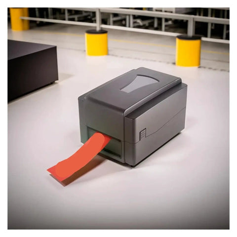 Slick Mini Thermal Label Printer Featuring Wireless Wifi And Usb Hookup As A Total Game Changer For Rapid Shipping DIY Crafting At Home Or Side Hustle Barcode Tape Maker printing a red label.