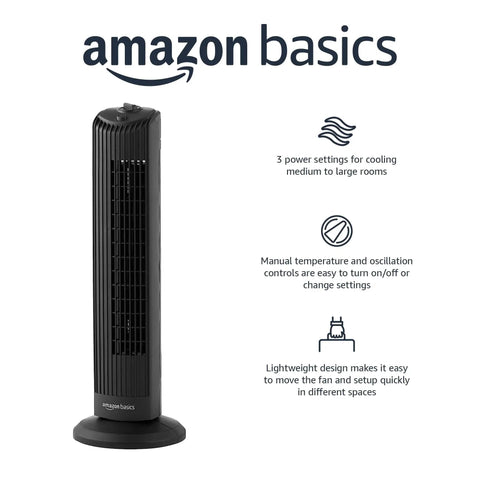 Big Time Cooling Tower Fan For Home With Ultra Quiet Operation Smooth Sixty Degree Oscillation And Easy Turn Dial Controls Plus Three Fast Speed Settings In Tight Black