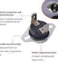 High Temperature RV Furnace Limit Switch 190 Fahrenheit Replacement Part 31091 To Keep Your RV Heat In Check From Overheating Protection Keeps Your Rig Safe And Running Smooth shown with features highlighted