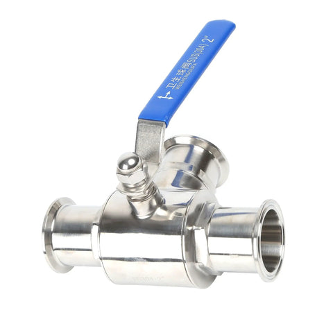 Workhorse Two Inch Tri Clamp Sanitary Ball Valve 304 Stainless Steel 3 Way T Port PTFE Lined For Food And Beverage Dairy Beer Brewing Pharmaceutical Cleanable And CIP Ready