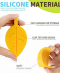 Leaf Shaped Door Stop With Lanyard, Kid Safe Silicone Door Wedge That Keeps Doors From Slamming, yellow silicone with leaf texture