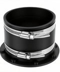Upgraded 4 Inch Magnetic Dust Collection Connector With Rubber Cuff Adapter For Woodworking Shop Vacuum Hoses, black with metal clamps.