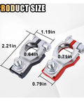 Beefy Dual Battery Terminal Connectors Set For Top Post Cables Positive And Negative With 2 Washers 1 Pair Heavy Duty