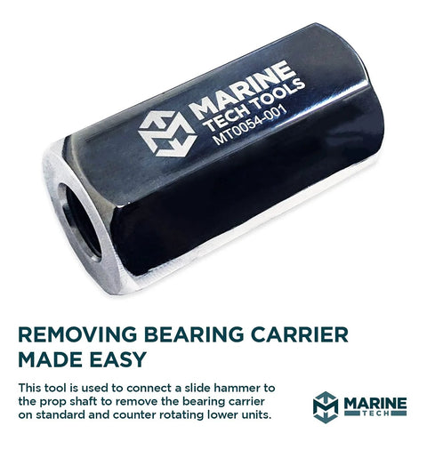 Marine Tech Tools prop shaft and bearing carrier remover tool, dark blue metal, outboard lower-unit compatible