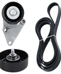Serpentine Belt Drive Tensioner Pulley Component Kit For GM Hummer H2 Tahoe Silverado Suburban Avalanche Sierra 1500 2500 3500 2002-2008 Replacement Upgrade, tensioner, pulley, belt
