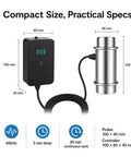 Portable Handheld Ultrasonic Cleaner, Smooth 40KHz Deep Clean For Rings Glasses And Fresh Produce, 120W Smart Digital Timer, Sturdy Stainless Steel Tank, Solid Performer Daily Driver with compact controller and probe dimensions.