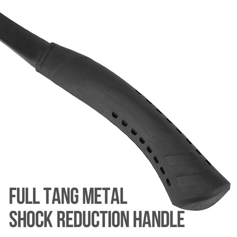 Close-up of shock reduction handle on Durable Camping Hatchet Full Tang Axe For Wood Splitting Kindling And Campfire Chops