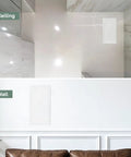 White Metal Wall Access Panel For Drywall Plumbing And Electrical Service Hatch No Sweat Install Clean Cutout Fit Plug And Play Layout shown on ceiling and wall.