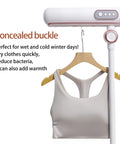 Hands Free High Speed Hair Dryer With Floor Stand 110000 RPM Brushless Motor Ionic Negative Ion Tech shown drying clothes