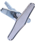Chrome Plated Dummy T Handle Garage Door Lock Kit No Keys Non Locking With Inside And Outside Mounting Handles Installation Hardware Included Fits Many Brands, shown in chrome finish with T-handle design.