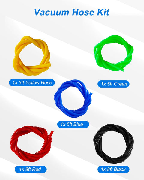 Ford F-150 8mm Vacuum Line Kit 5 Piece Replacement Hoses For 1992 To 1996 305w 351w 5.0 5.8 Engines Restore Brake Booster