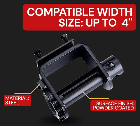 4 Pack Bolt On Winch Set For Flatbed Trailers And Trucks, Heavy Duty 5500 Lb Working Load, steel with black powder coat, 4 inch wide