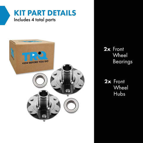Front Wheel Bearing And Hub Kit For Toyota 4Runner Sequoia Tacoma Tundra 1995 To 2007 Includes Two Front Bearings And Two Front Hubs OEM Equivalent Replacement DIY Friendly Install High Quality Steel Bearings