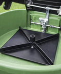 Spreader Impeller Replacement Plate For Lawn Spreader Attachments Pro Grade Durable No Fuss Easy Install For Quick Even Lawn Care Compatible With AgriFab Spreader Systems No Assembly Required, shown installed in a green spreader