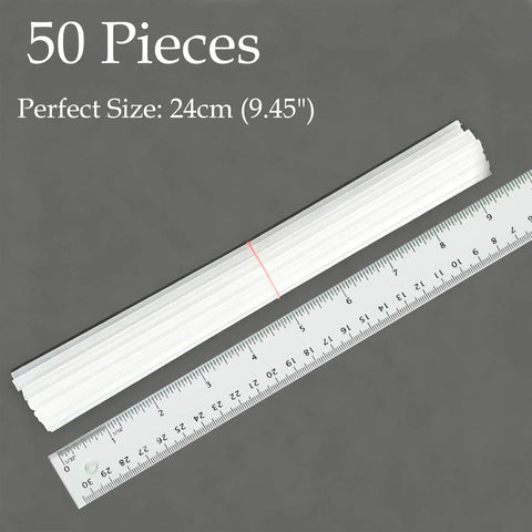 White Polypropylene Welding Rods 50 Pack 9.45 Inch Sticks For Automotive Bumper Repair Water Storage Tanks DIY Projects