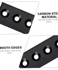 Heavy Duty Metal Flat Plate Track Connector for Barn Door, showing carbon steel material and smooth edges.