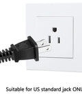 Pro Grade 6 Ft 2 Prong AC Power Cord For Sewing Machines 18 AWG 125V UL Listed plugged into US standard outlet