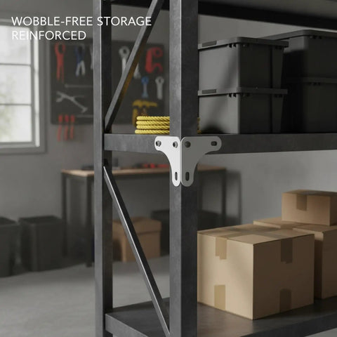 Solid White Steel Shelf Brackets for Garage and Warehouse Storage Built Tough for Standard Angle Profiles Securely Support Racks