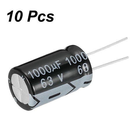 Heavy Duty 1000uF 63V Electrolytic Capacitors 16x25mm Radial Leads Aluminum Pack Of 10 For TV VCD LCD Monitor And Speaker Electronics