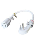 Slim Flat Plug Extension Cord 1 Foot 14 Gauge 15 Amp White Heavy Duty Power Cord With Low Profile Design 125 Volt 1875 Watt