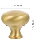 Slick Brushed Matte Brass Cabinet Handle And Drawer Pull Knob 2.8 Cm Single Hole Mid Size Furniture Pulls for Kitchen