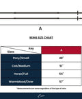 Premium English Dressage Double Bridle Curb Reins For Horses, 13 Mm Wide Size Chart for Pony to Warmblood