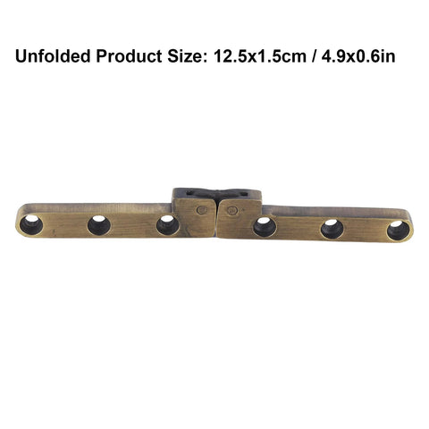 2 Pack Heavy Duty Pivot Hinge For Wood Doors With 90 Degree Rotation Ideal For Hidden Bookcase Doors And Secret Doors Invisible Pivot Door Hardware For Bookshelves Sleek Cabinet Accessory For DIY Renovations shown unfolded with size 12.5x1.5cm.