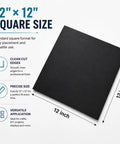 12x12 inch Ultra Grippy Self Adhesive Rubber Pad Sheet Heavy Duty Non Slip Backing for DIY gear and furniture cushioning in black.
