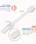 Kid Safe Safety Strap Locks For Fridge Cabinets Drawers Dishwasher And Toilet, Adjustable, Milky White, Slide Release