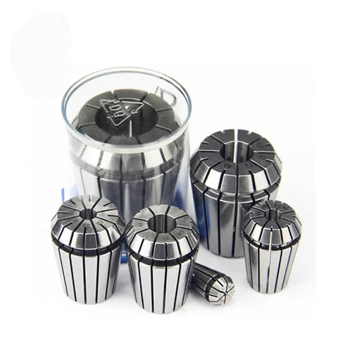 High Precision ER Collet Set 0.005mm Tolerance CNC Milling Tool Clamp Chuck Grip Secure Fit For Routers Lathes And Fast Machining Work in a container.