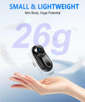 Thumb Size 1080P Wearable Body Camera With 64GB Card in hand, illustrating lightweight 26g build for hands-free vlogging.