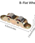 Rock Solid Stainless Steel Double Wheel Sliding Door Pulley Smooth Glide Track Roller Quiet Bottom Guide heavy duty flat wheel design.