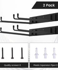 Heavy Duty Folding Chair Storage Rack Set for Garage and Home, Space-Saving Wall-Mount Organizer With 12.2 Inch Utility Hooks