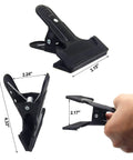 Two Pack Heavy Duty Spring Clamps Clips Four And A Quarter Inch Wide Mouth Rubber Jawed Steel Clips detail with measurements