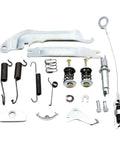 Top Shelf Left Side Forklift Brake Shoe And Complete System Overhaul Kit For Pallet Jacks includes springs, brackets, and assembly parts.