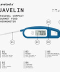 Ultra Fast Digital Meat Thermometer For Backyard Grillin And Cookin With 3 Second Instant Read, 2.75 Inch Probe, blue design