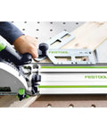 Close-up of Pro Grade 106 Inch Guide Rail 2700mm For Straight, Splinter Free Cuts With Track Saws And Routers in use