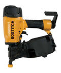 No Fuss Pneumatic Coil Siding Nailer With Rugged Aluminum Construction Adjustable Depth Setting And Smooth Operation For Quick And Reliable Exterior Cladding Repairs side view with ergonomic grip