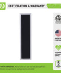 Outdoor Wall Sconce Light Super Bright 24W LED 24 Inch Black Dimmable With 3 CCT Modes ETL Listed next to certification icons