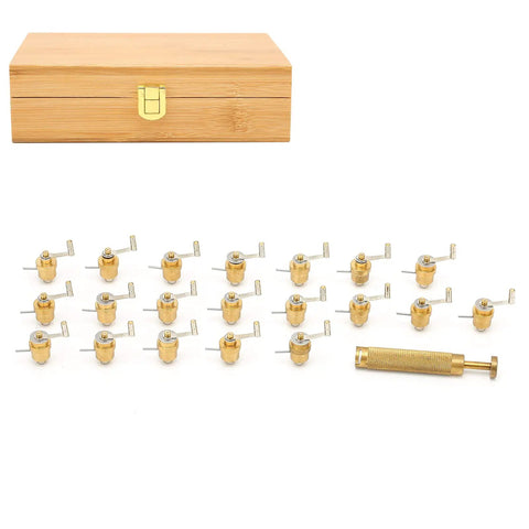 Watch Winder Repair Tools Kit For Watchmakers 20 Model Set in Sturdy Wooden Box with Copper Winding Tools