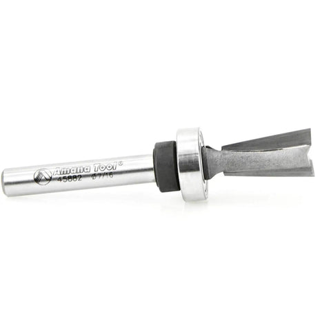 Slick Carbide Tipped Keller Dovetail Router Bit For Woodworking Crew 7 Degree Angle 7/16 Inch Cutting Diameter 3/4 Inch Height 1/4 Inch Shank