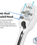 Stubby Half Inch Drive Ratchet Handle With 120 Tooth Sealed Head, Reversible Low Profile Ratcheting Wrench For Tight Spaces