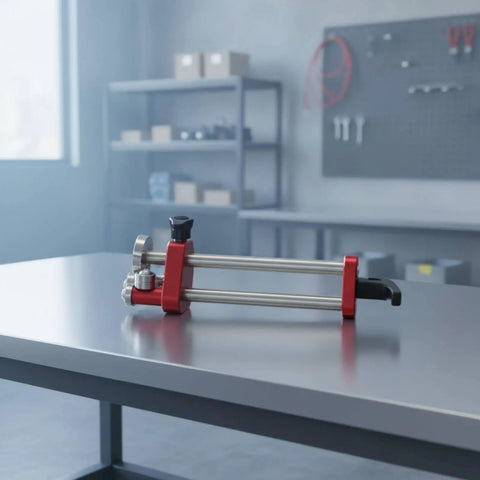 Sheet Metal Lip Former Roller With Adjustable Bending Tool Pro Grade Lightweight Roller Bender on workshop table