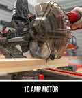 Compact Seven And One Quarter Inch Sliding Miter Saw With Ten Amp Motor Single Bevel LED Shadow Line Built For Tight Spaces