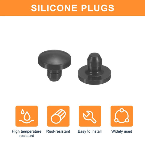 Silicone Hole Plugs 2.5 To 3mm Round Snap In Locking Hole Stoppers Waterproof For Metal Tubes and Furniture End Caps Inserts 25 Pack