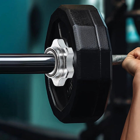 Stainless Steel Barbell Collars 2 Pack Portable No Slip Anti Skid Locks Universal Fit for Barbell and Dumbbell Weightlifting Equipment Gym Safety Accessories on bar