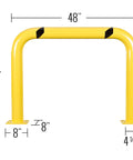 Four Foot By Three Foot Steel Machine Guard Safety Barrier Hollow Fillable Guardian Built For Forklift Zones Protects Walls Electrical Boxes And Moving Machinery From Hazards Heavy Duty Shield