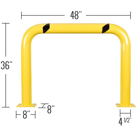 Four Foot By Three Foot Steel Machine Guard Safety Barrier Hollow Fillable Guardian Built For Forklift Zones Protects Walls Electrical Boxes And Moving Machinery From Hazards Heavy Duty Shield